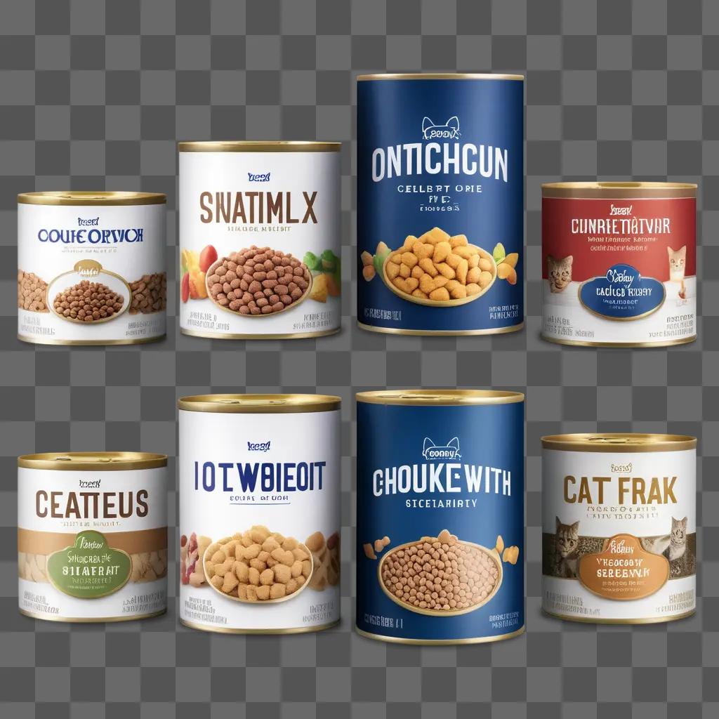 Canned cat food in various flavors