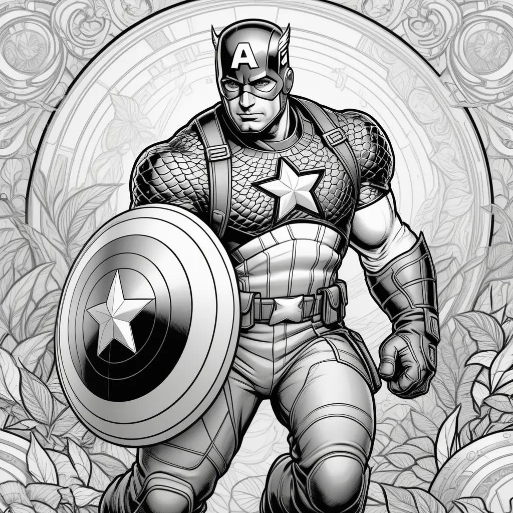 Captain America Coloring Page