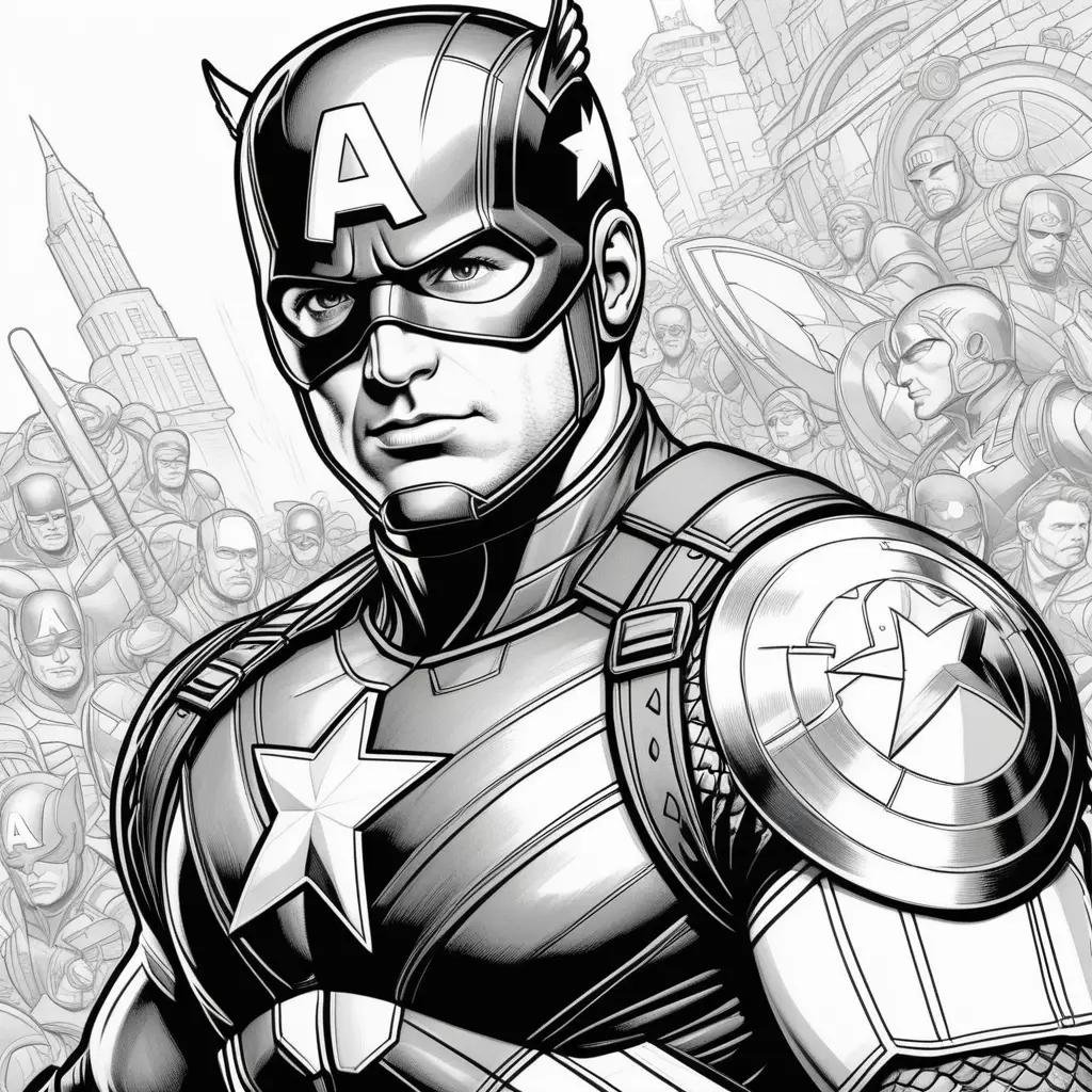 Captain America Coloring Page