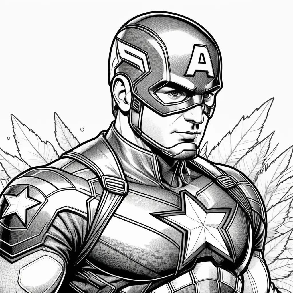 Captain America Coloring Pages Black and White