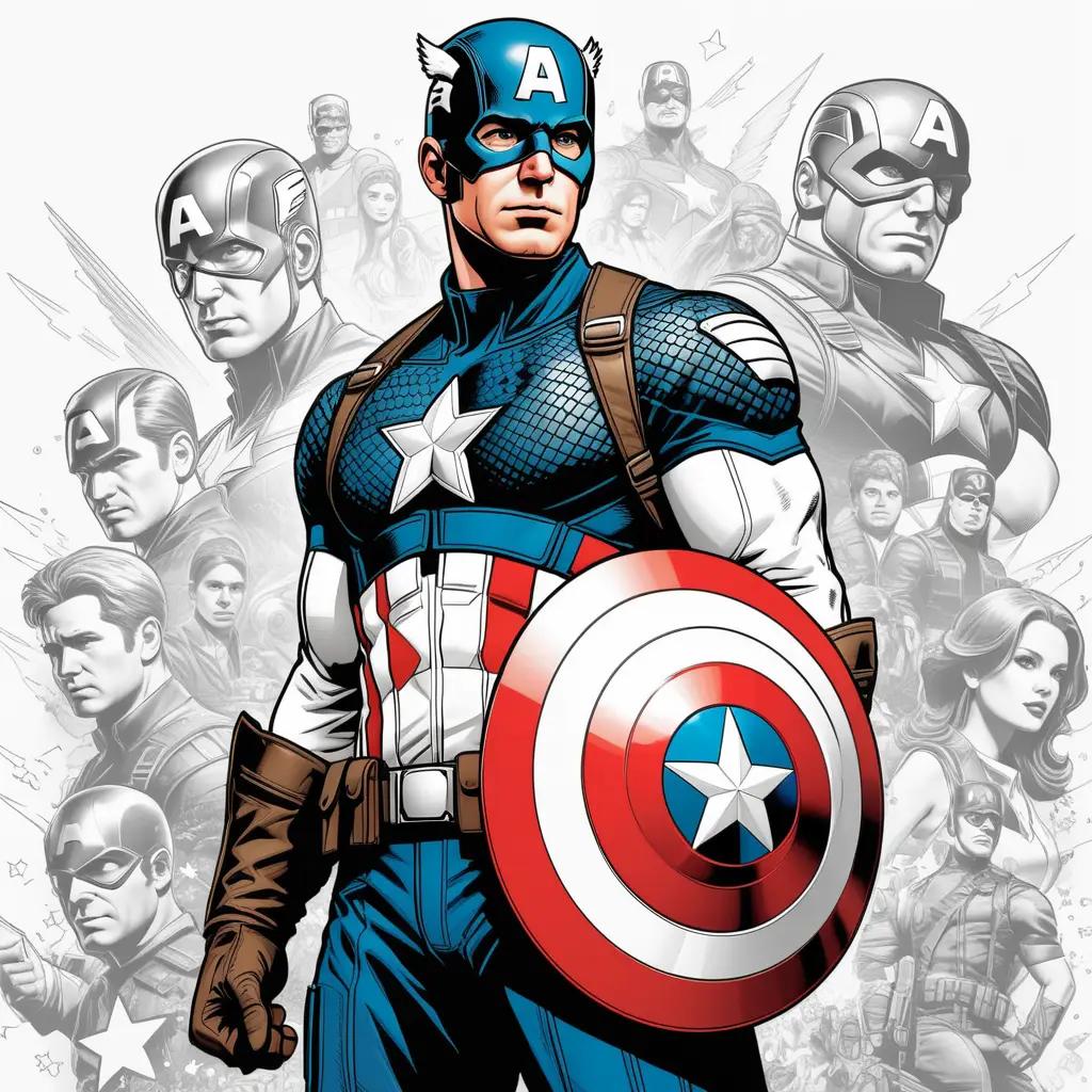 Captain America color pages