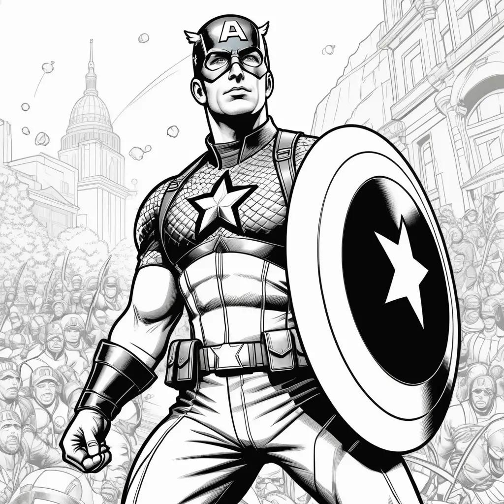 Captain America coloring pages black and white