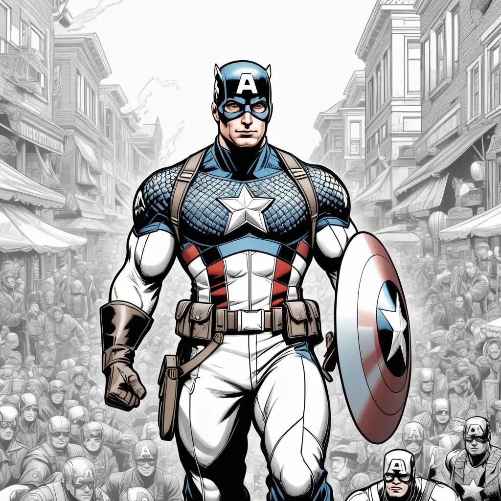 Captain America in color pages from Marvel comics