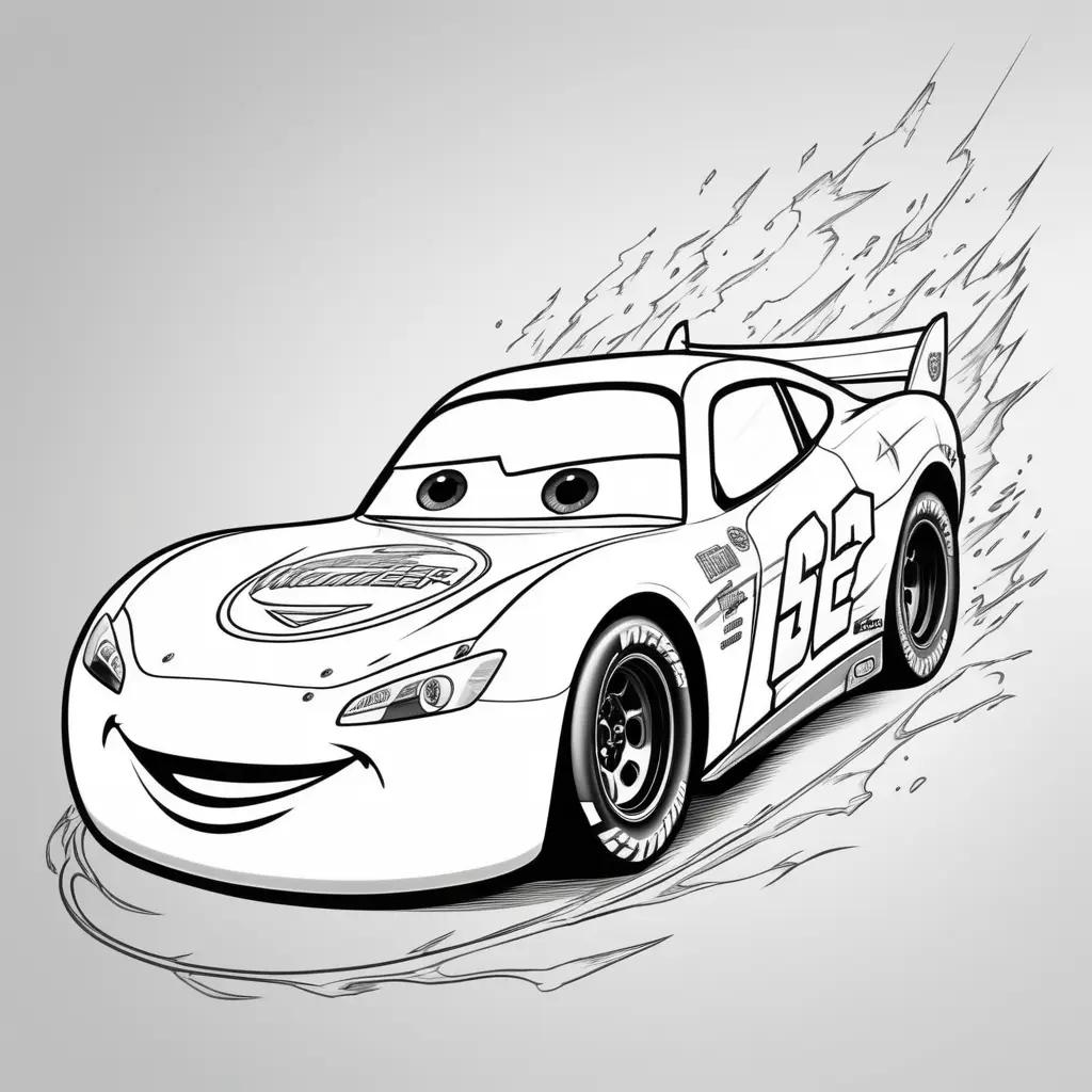 Car Coloring Page Featuring Lightning McQueen