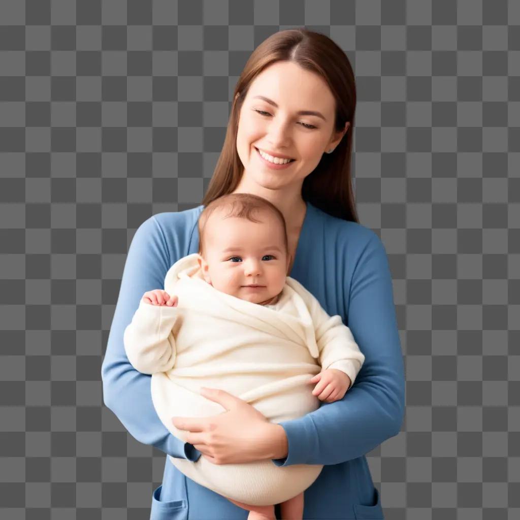 Caring mom holds baby close to her heart