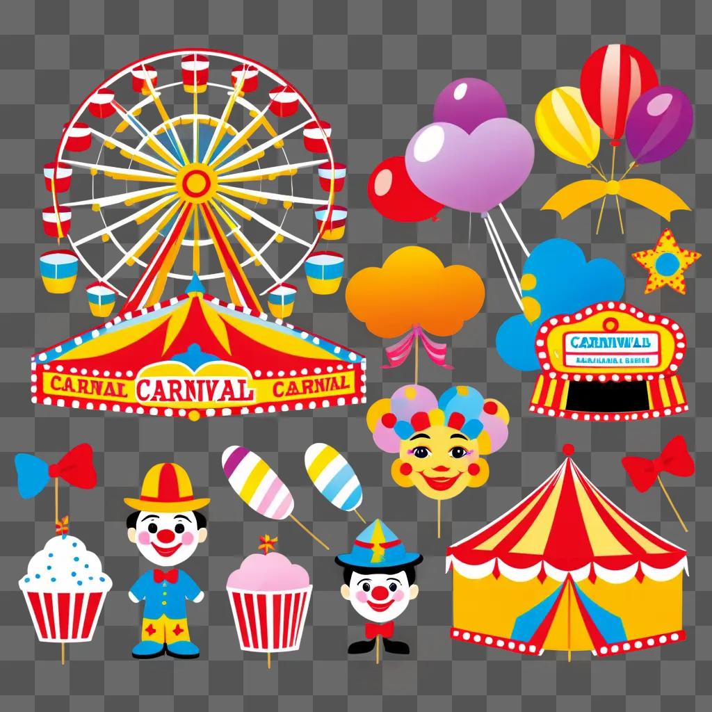 Carnival Clipart: Circus Fun with Balloons