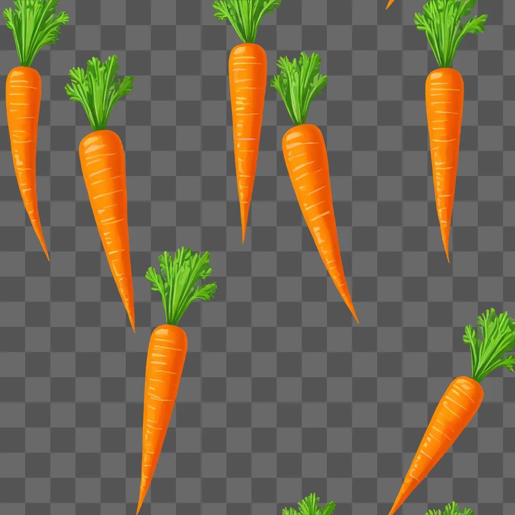 Carrot drawing for kids on a yellow background