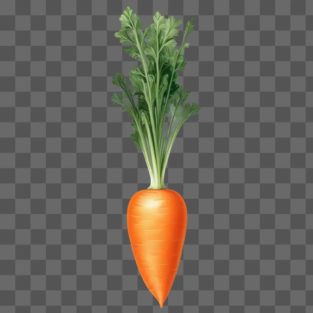 Carrot drawing on a brown background
