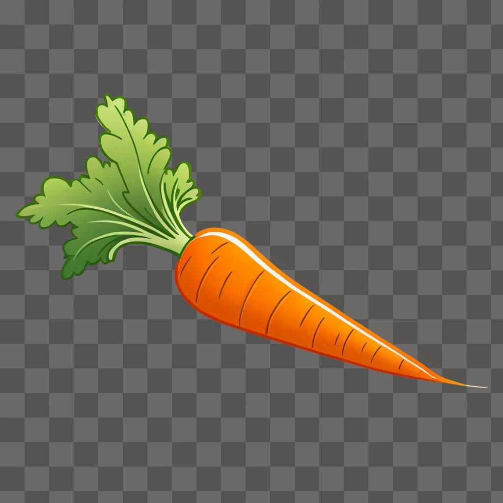 Carrot side drawing on a yellow background