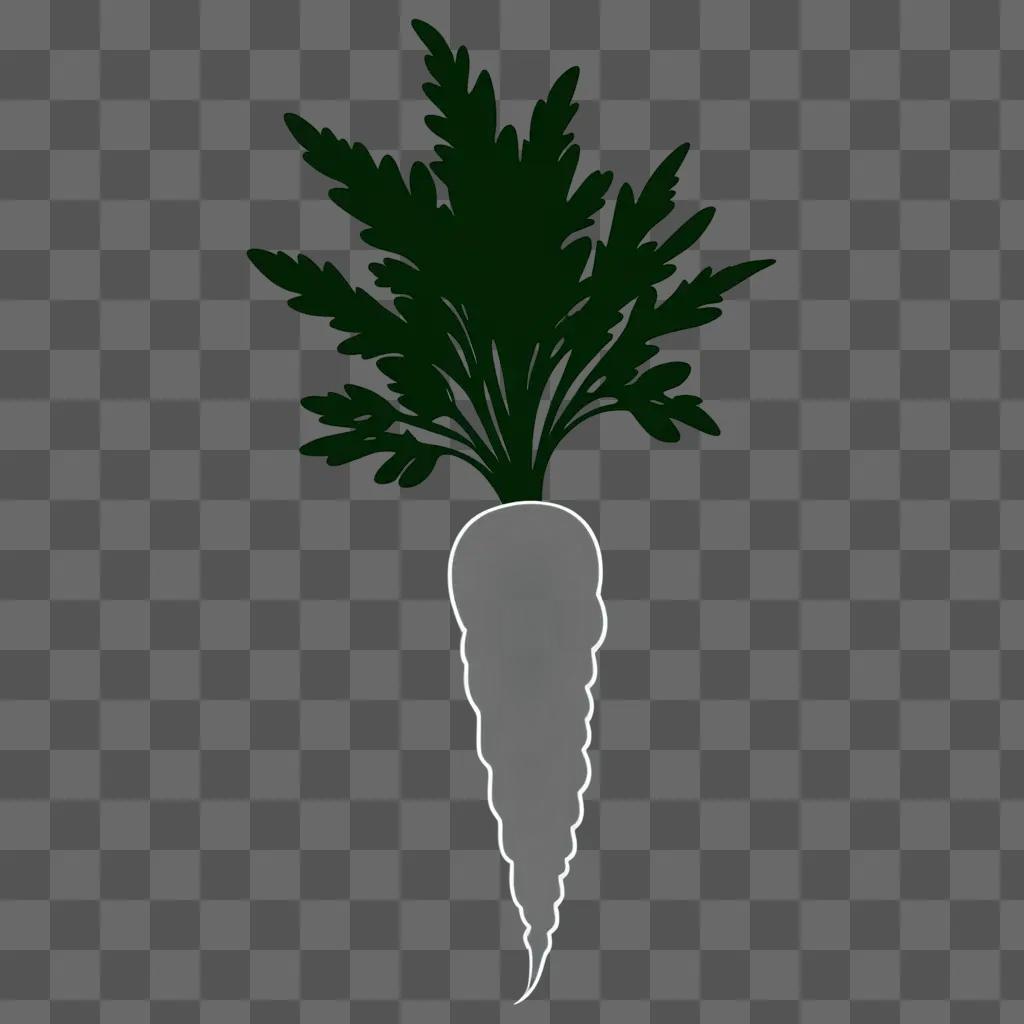 Carrot silhouette in a dark background