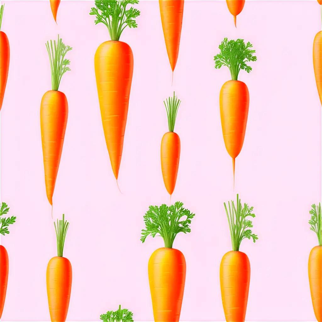 Carrots and celery on a pink background