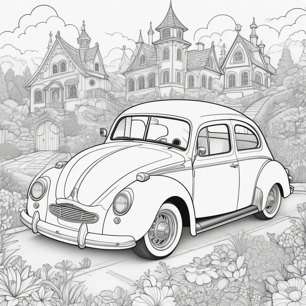 Cars Coloring Page: Vintage Volkswagen Beetle