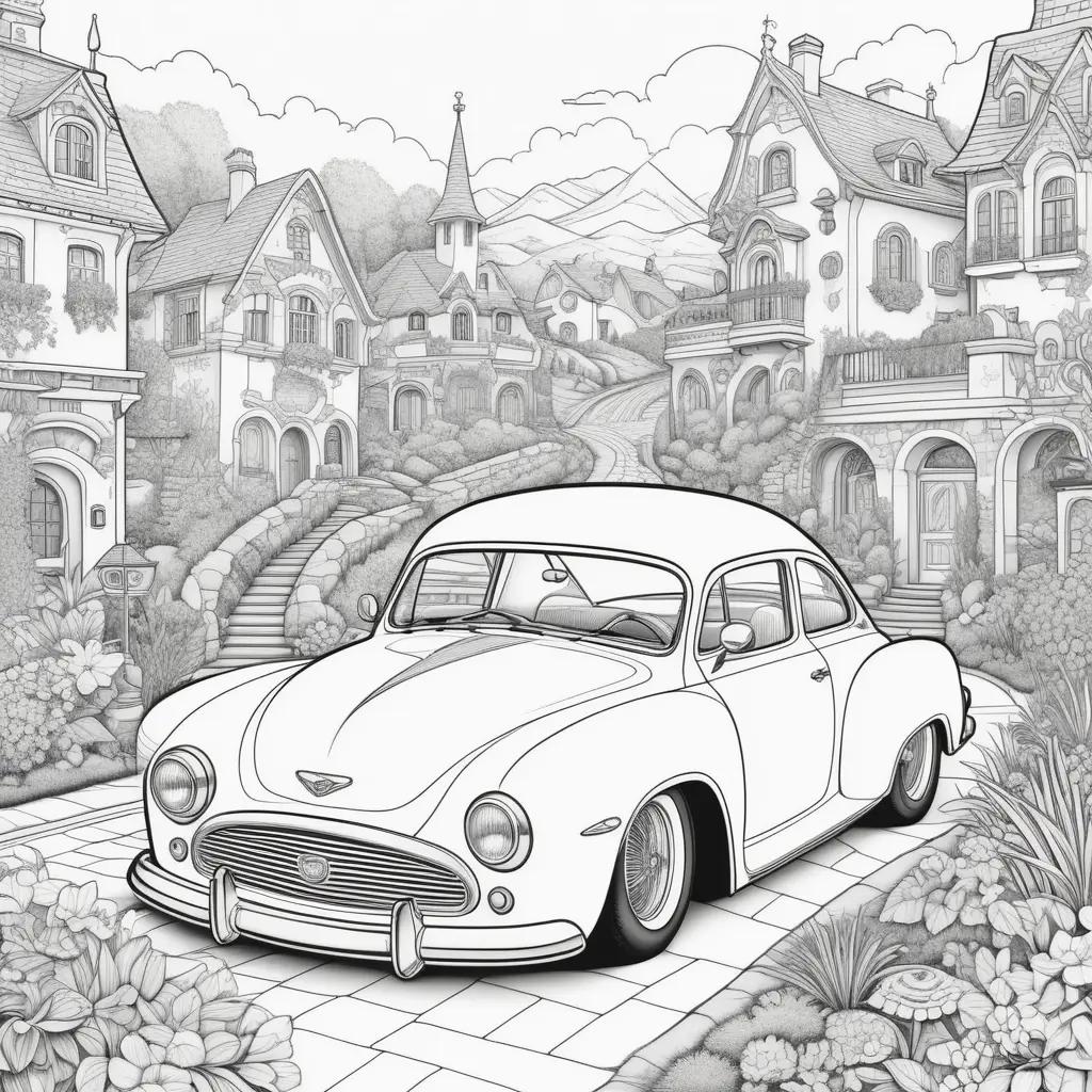 Cars coloring page: vintage car drawing