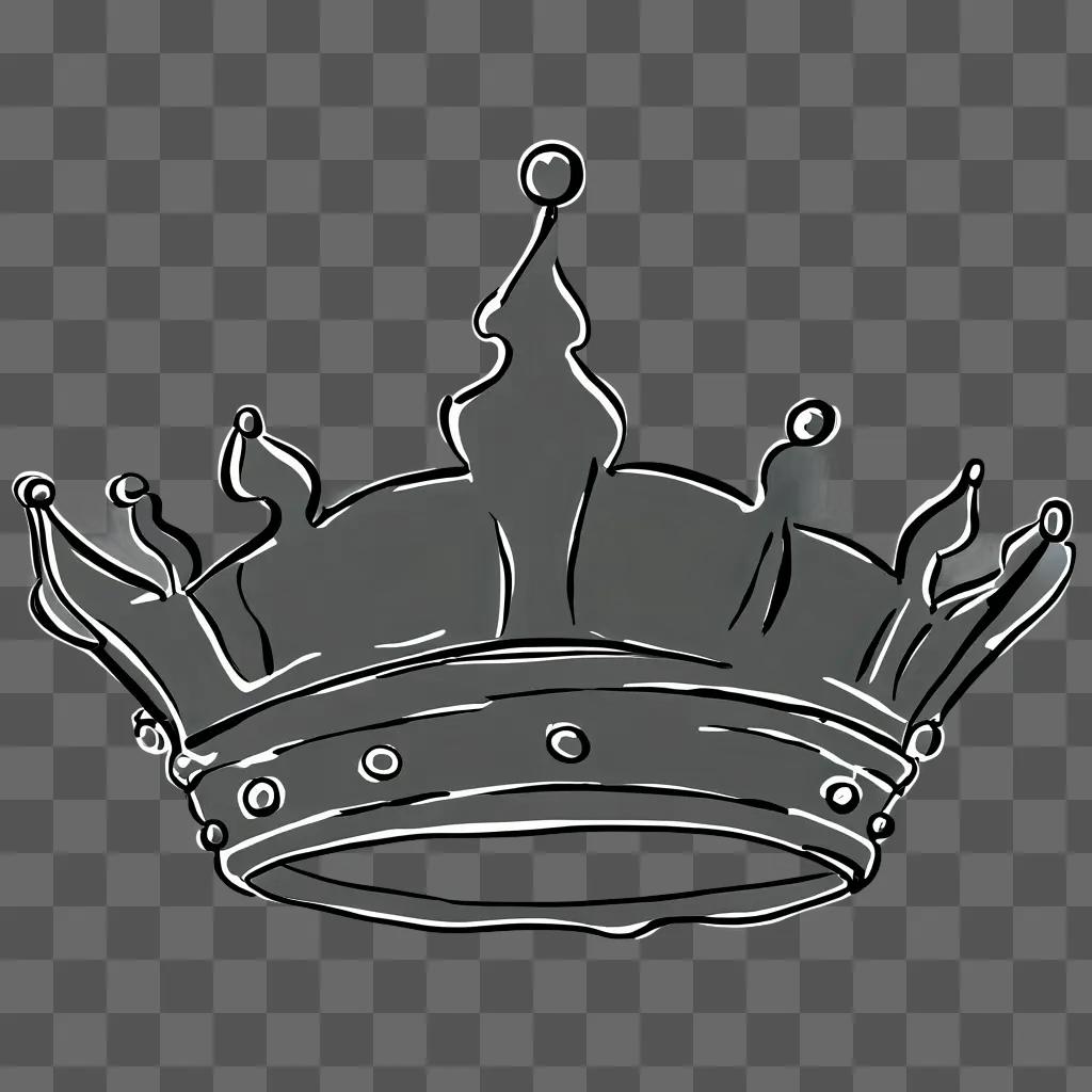 Cartoon crown drawing with dots in the middle