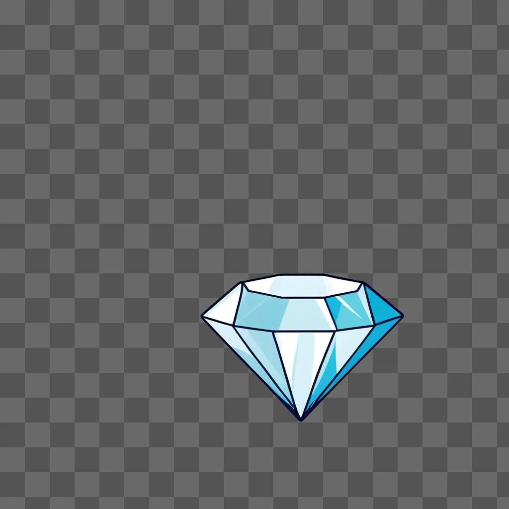 Cartoon diamond drawing against a blue background