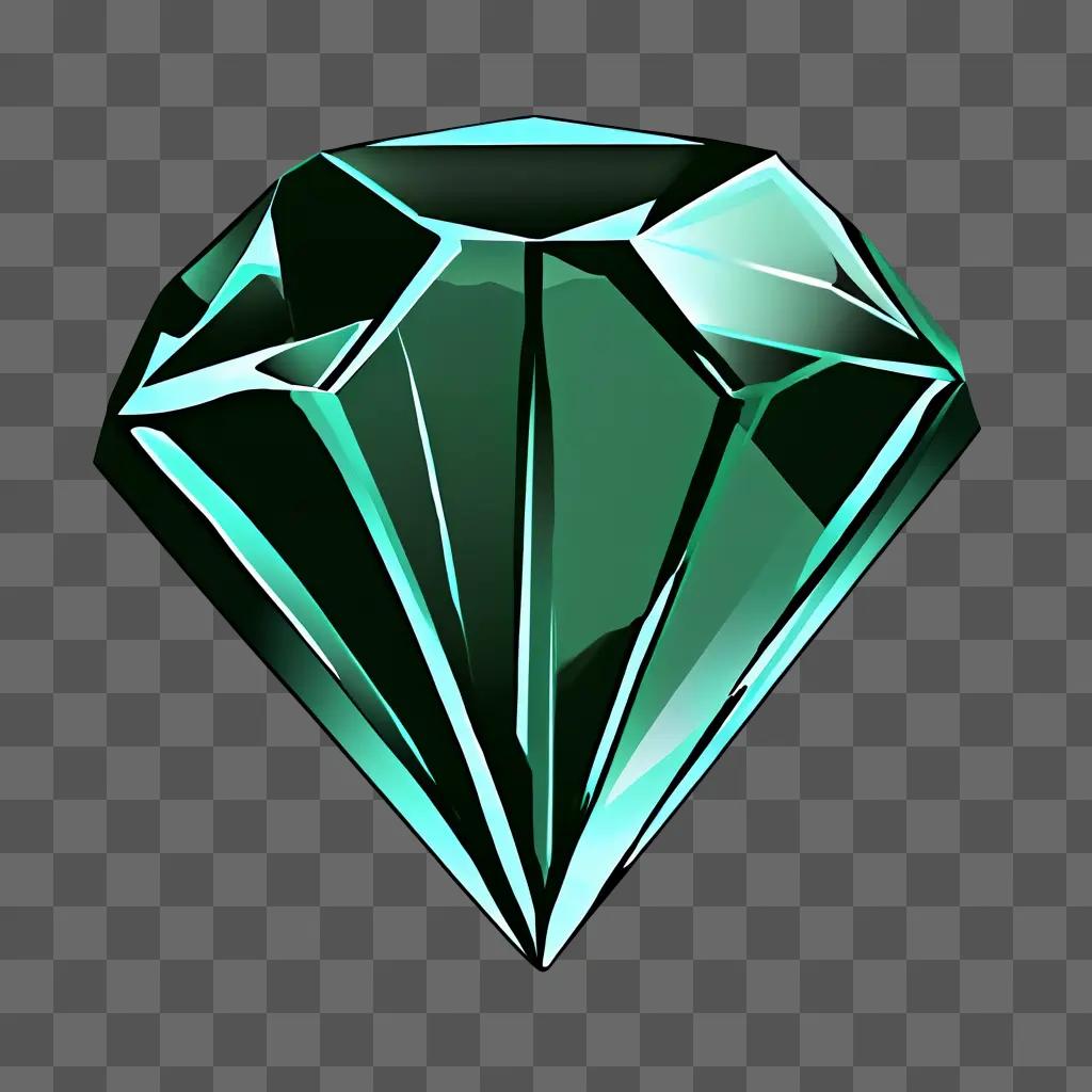 Cartoon diamond drawing in green and blue colors