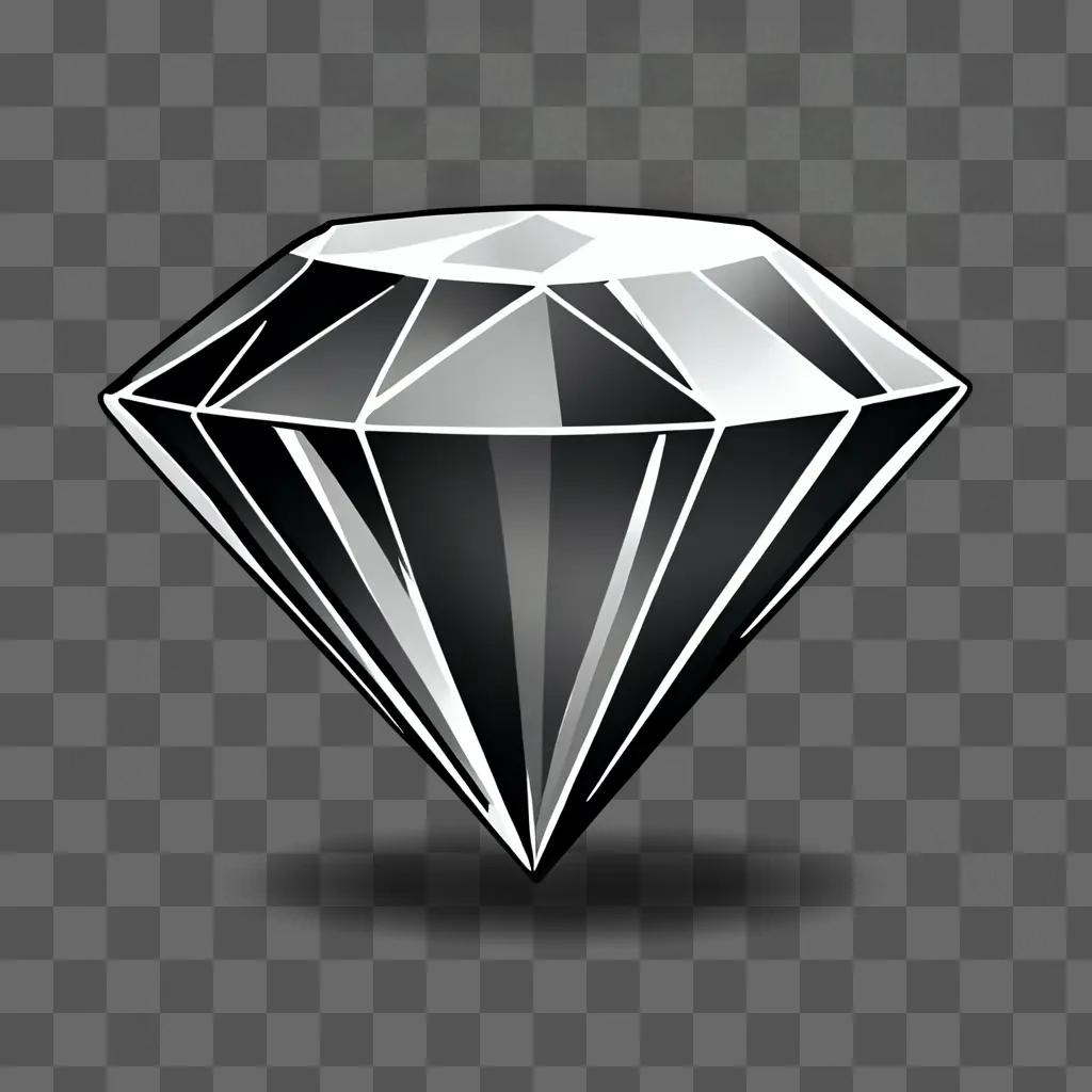 Cartoon diamond drawing on a gray background