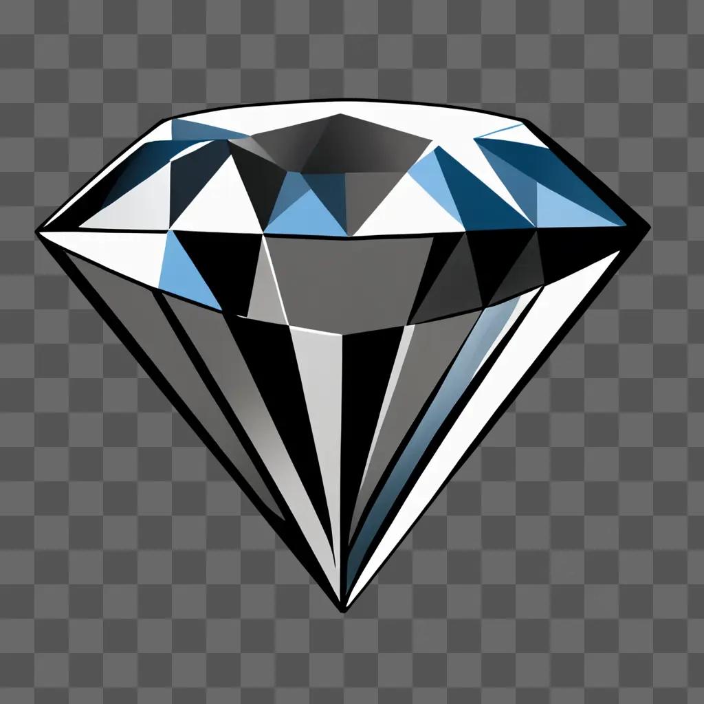 Cartoon diamond drawing on a gray background