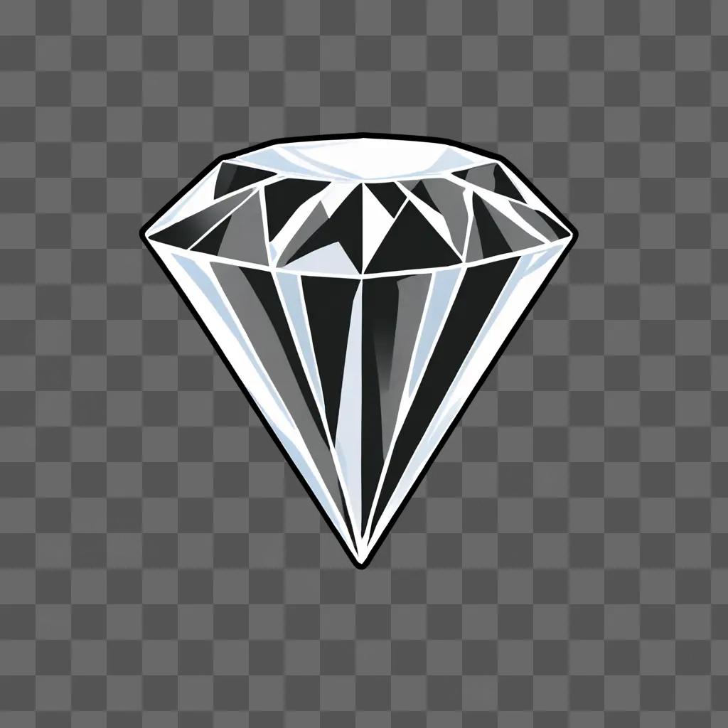 Cartoon diamond drawing on a gray background