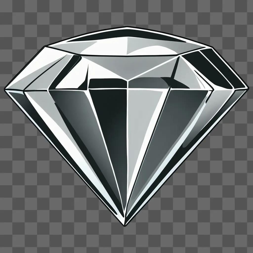 Cartoon diamond drawing on gray background