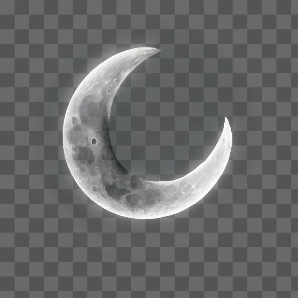 Cartoon moon drawing of a crescent moon