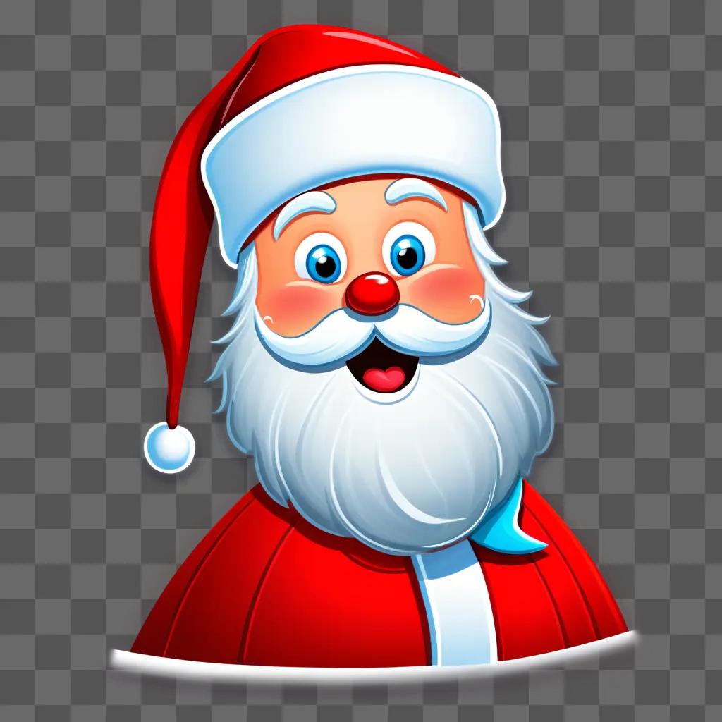 Cartoon santa hat drawing with smiling face