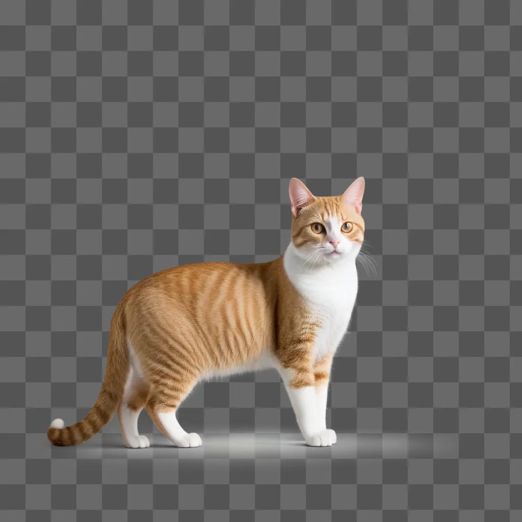 Cat standing on a brown background