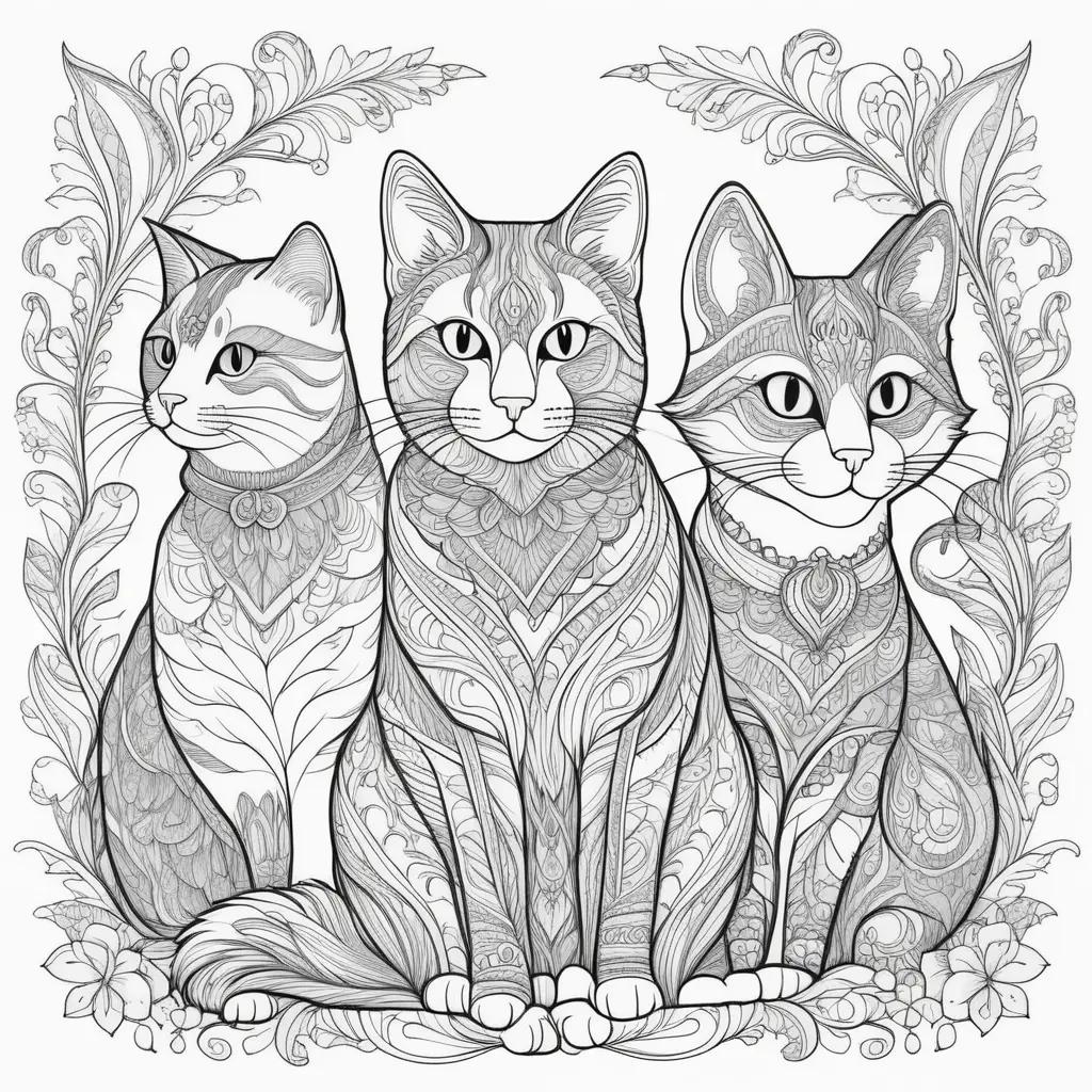 Cats Coloring Pages - A Collection of Beautifully Detailed Cat Illustrations