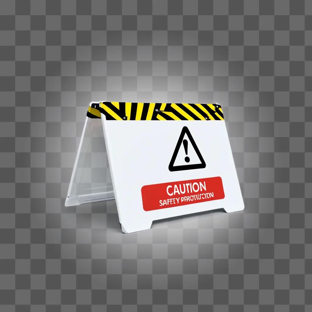 赤と黄色の警告が記載された注意標識