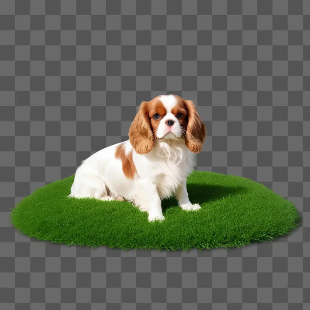 Cavalier King Charles dog on a green mat