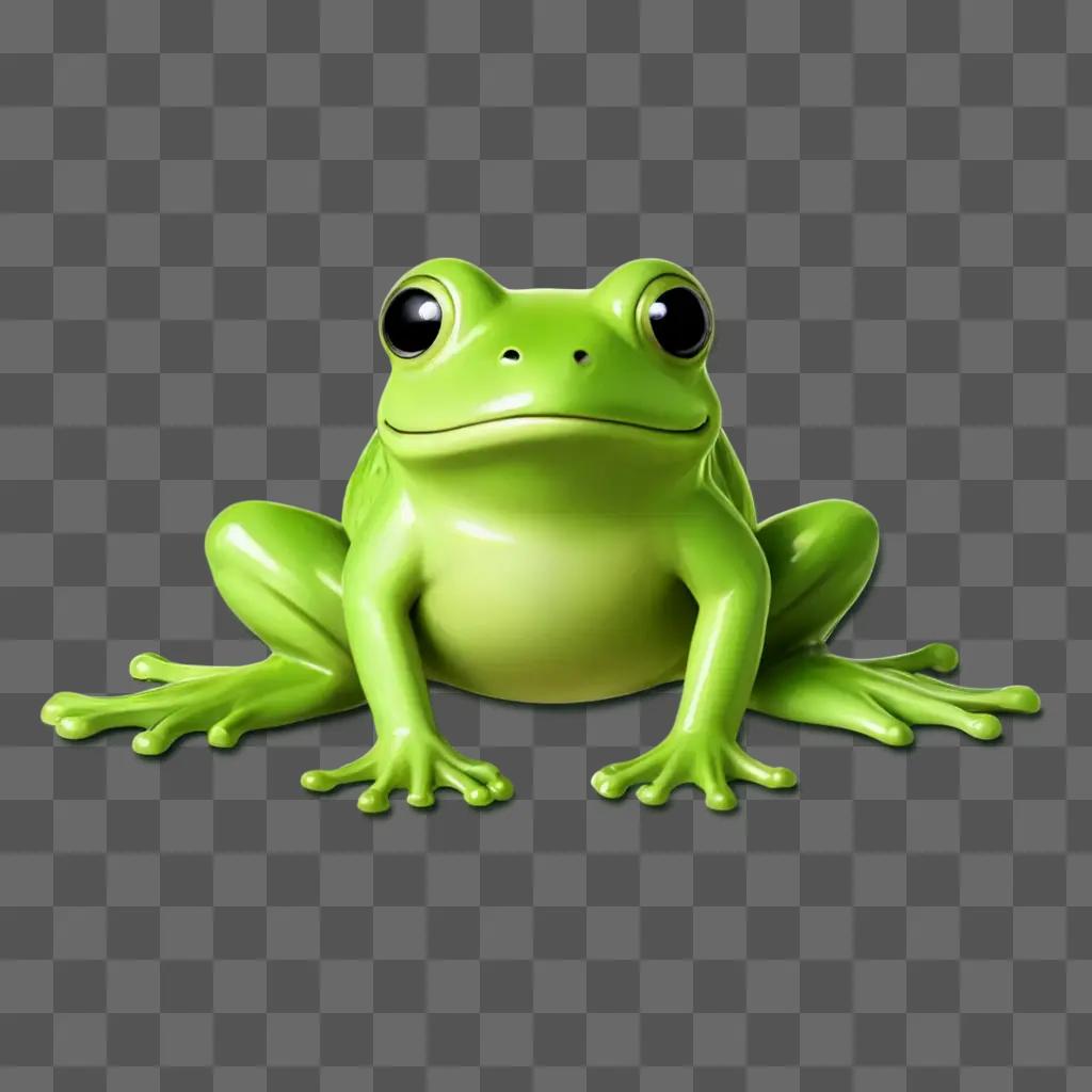 Ceramic frog sits on green background