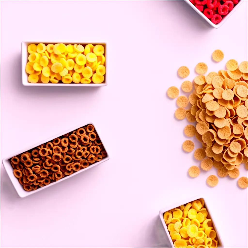 Cereal bowls with various shapes and sizes