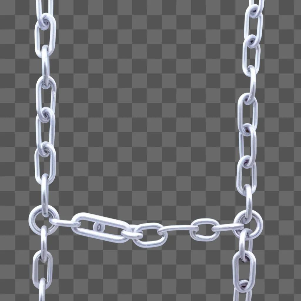 Chain links transparently outlined against a white background