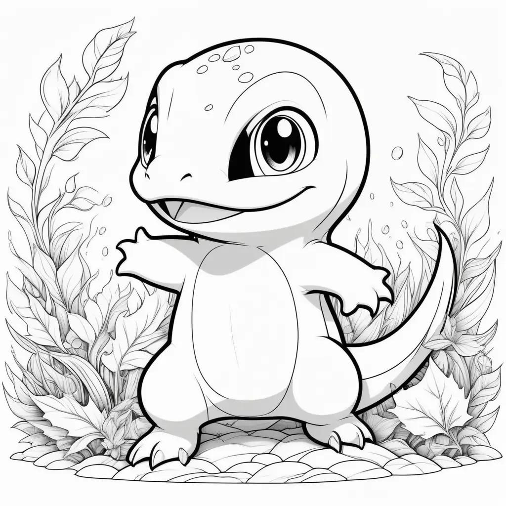 Charmander coloring pages - cute cartoon animal