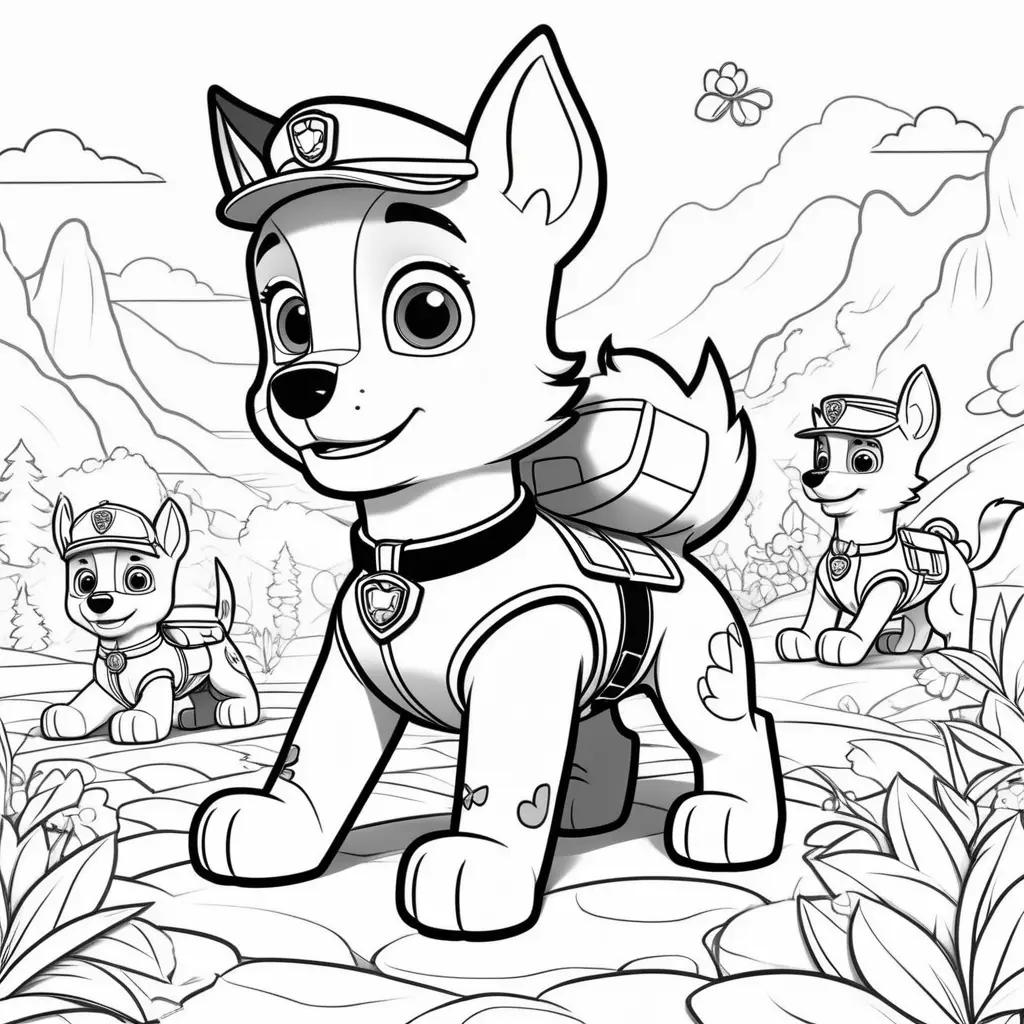 Chase Paw Patrol Coloring Pages for Kids