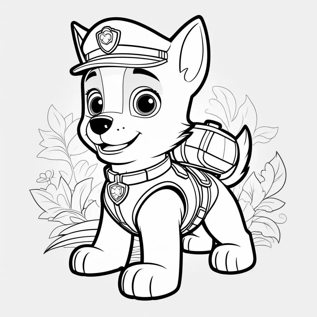 Chase from Paw Patrol is a cute dog in a hat