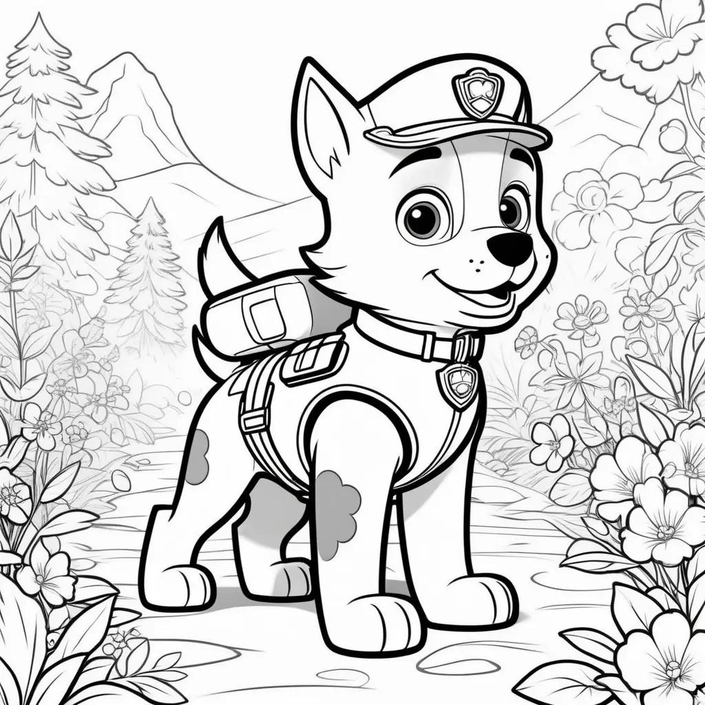 Chase is a fun Paw Patrol coloring page for kids