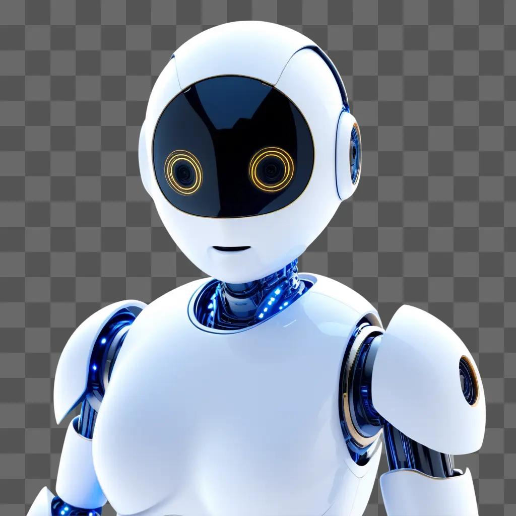 Chatbot with blue eyes and yellow eyes