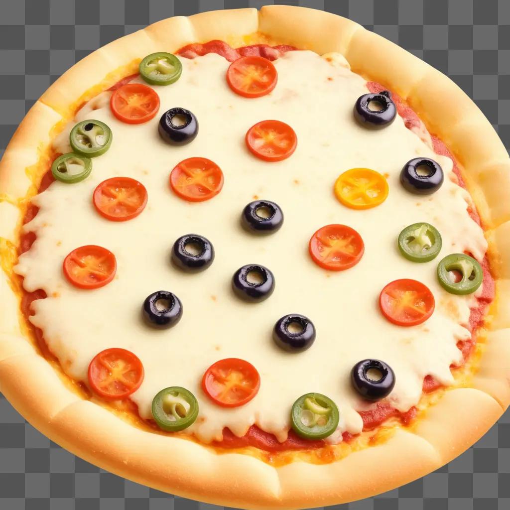 Cheese pizza with various toppings on a table