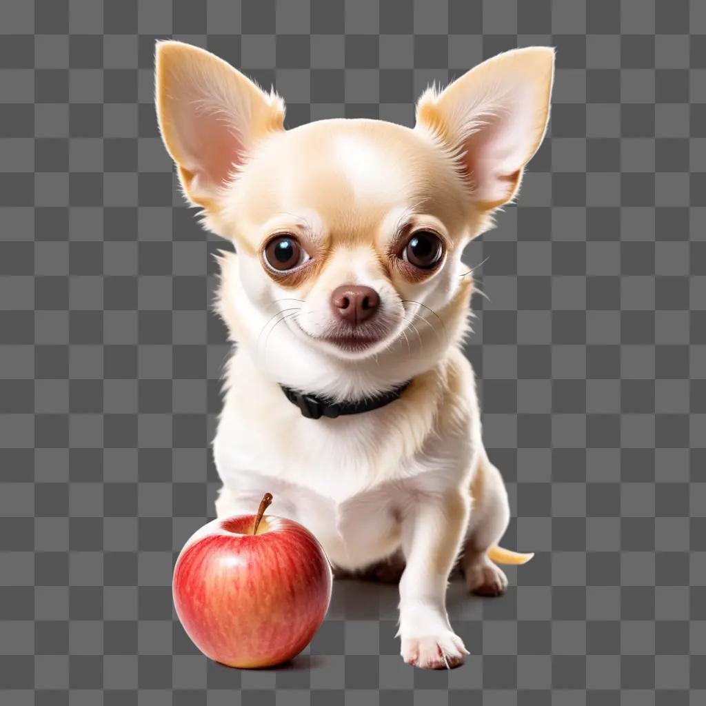 Chihuahua with an apple head poses for a photo