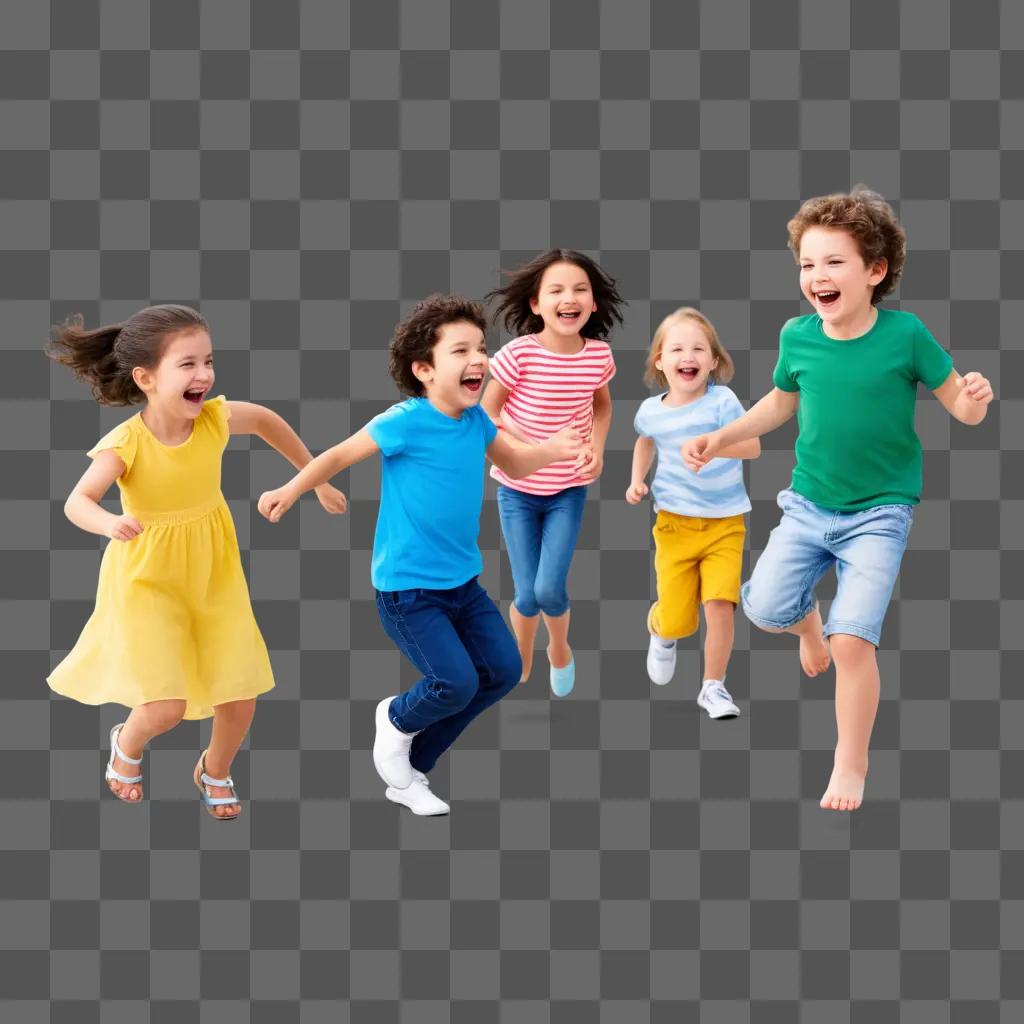 Children are happy while running