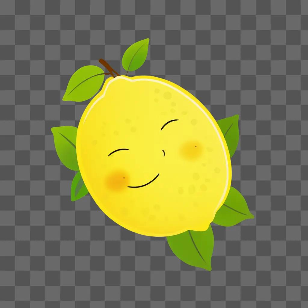 Childrens drawing of a smiling lemon