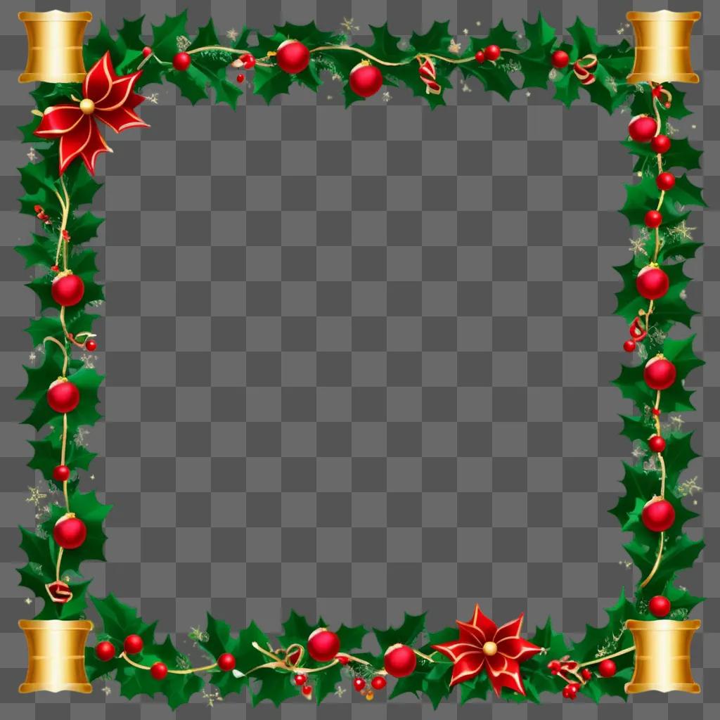 Christmas Border Clipart Free with Gold Frames