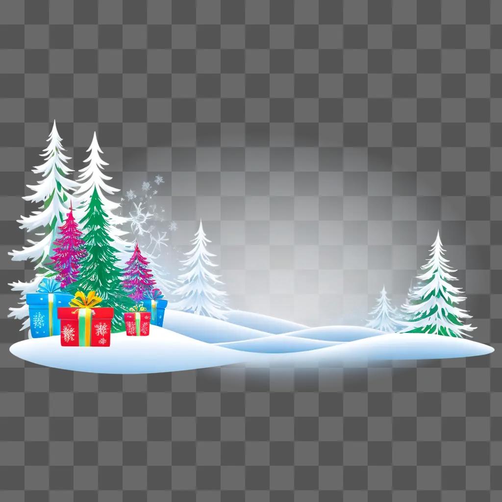 Christmas Tree and Present Clipart