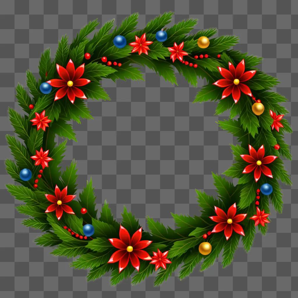 Clipart de corona de Navidad