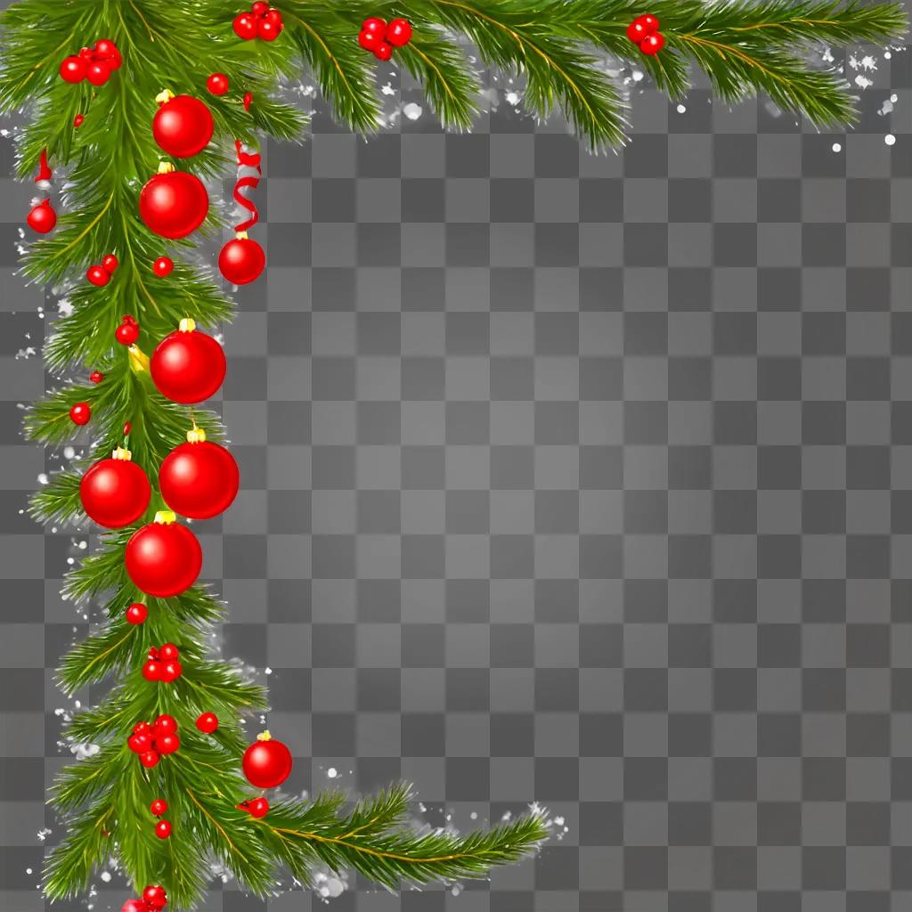 Christmas background with ornaments and red balls