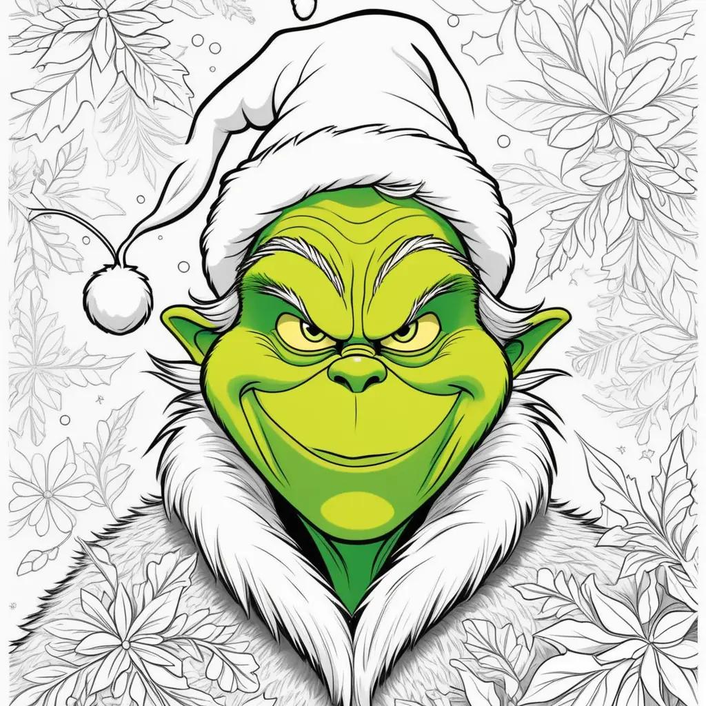 Christmas coloring pages featuring the Grinch