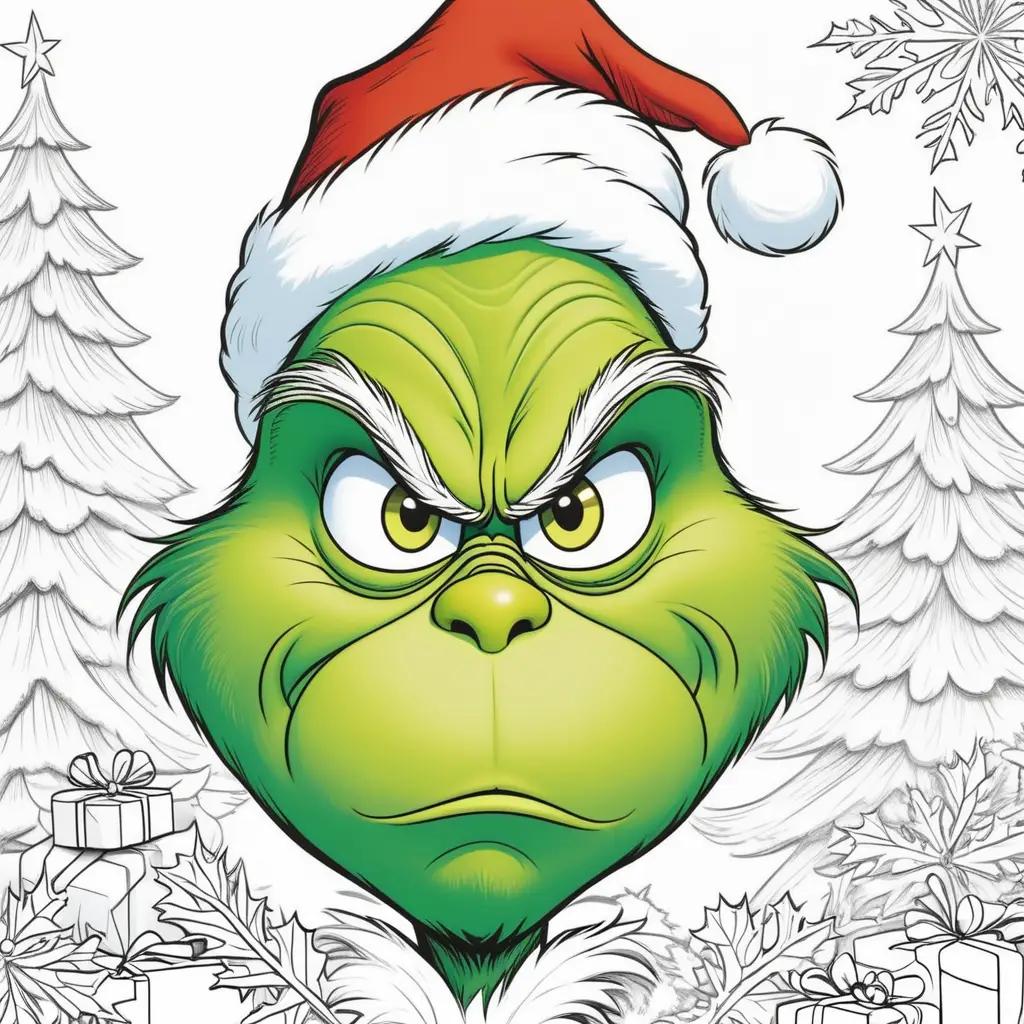 Christmas coloring pages featuring the Grinch