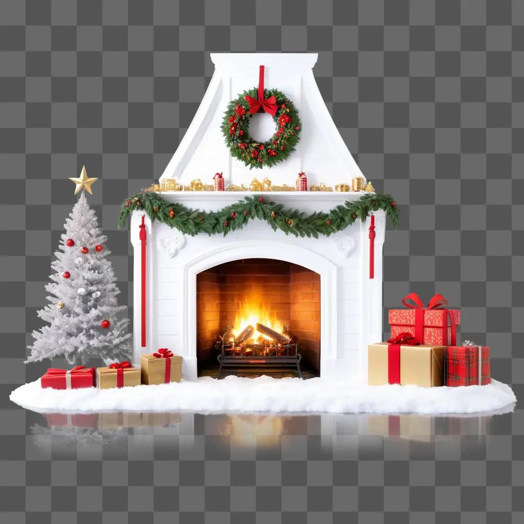 Christmas decorations on a fireplace