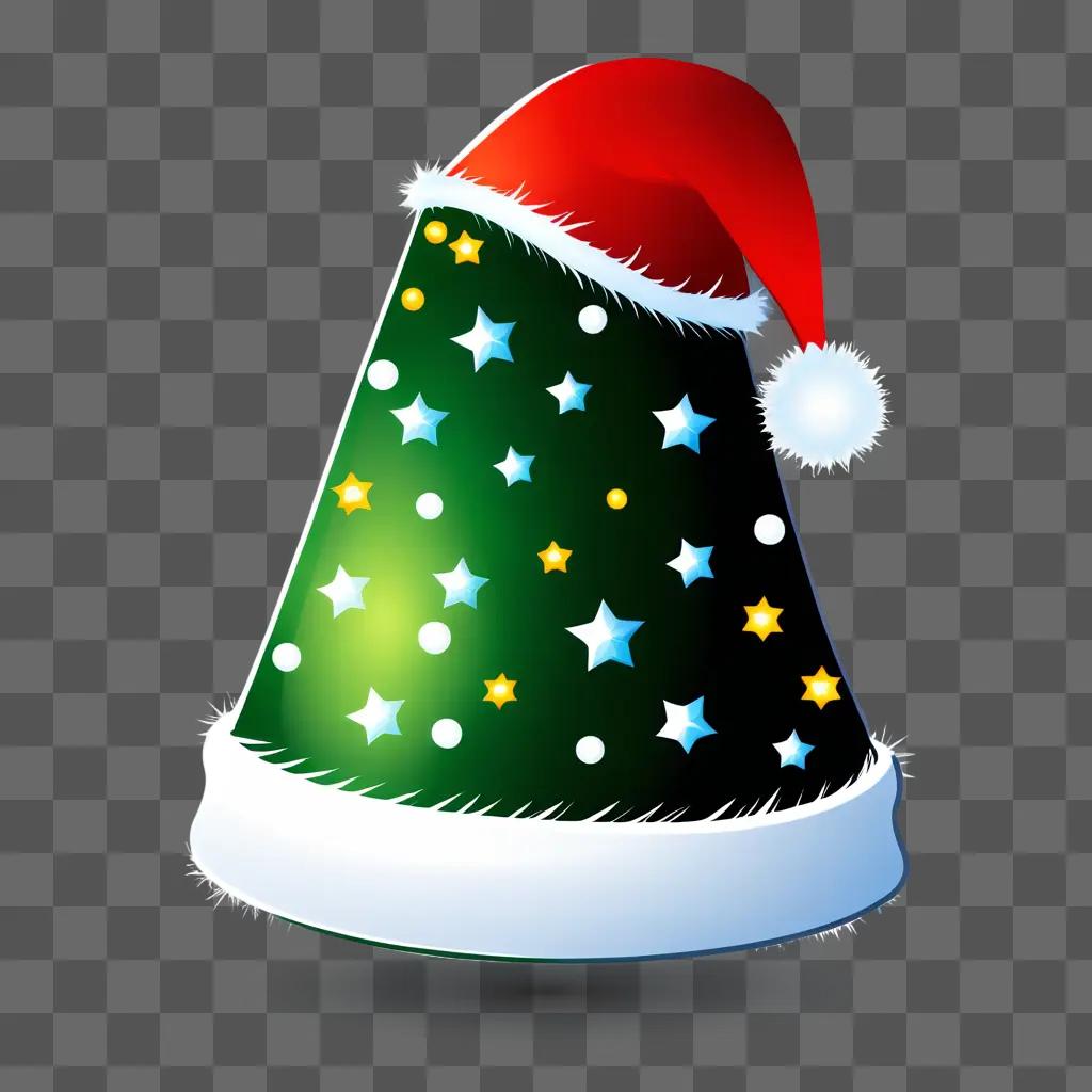 Christmas hat clipart on green background